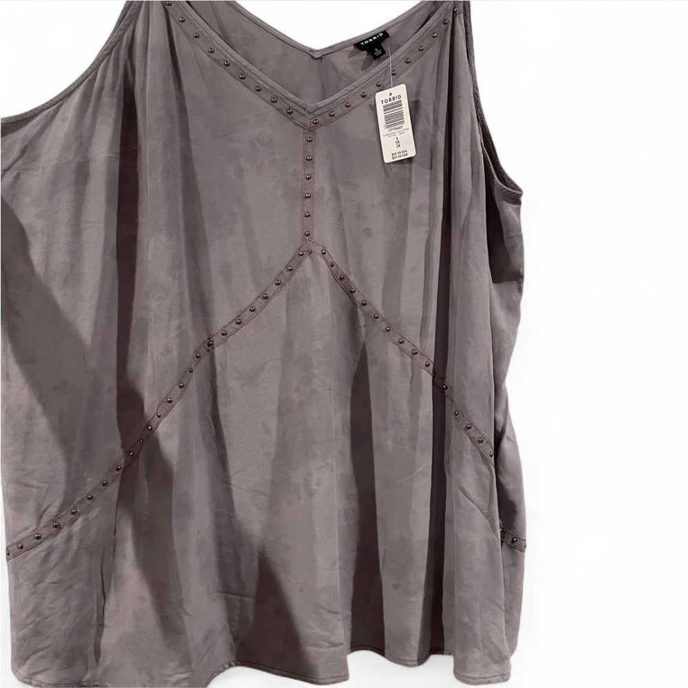 Torrid Grey Challis Studded Swing Cami Plus Size 5X 28W Soft Goth Indie Sleaze - Picture 5 of 9
